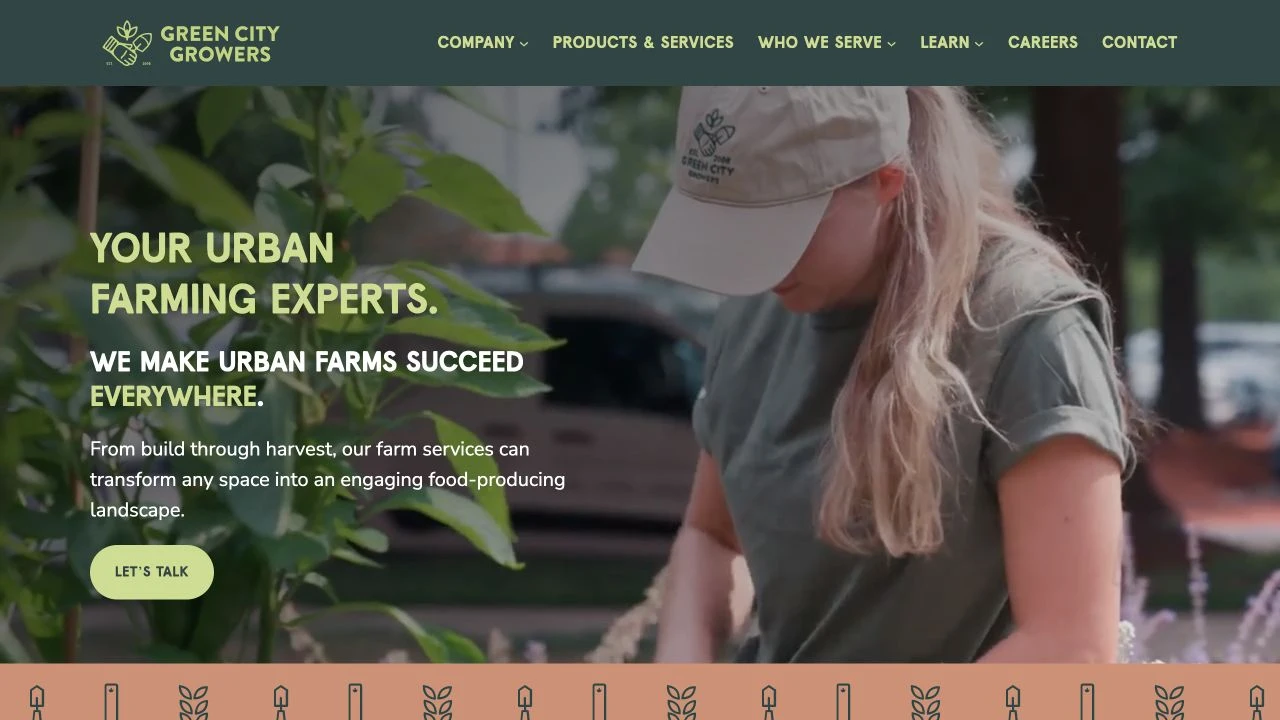 Green City Growers public website preview