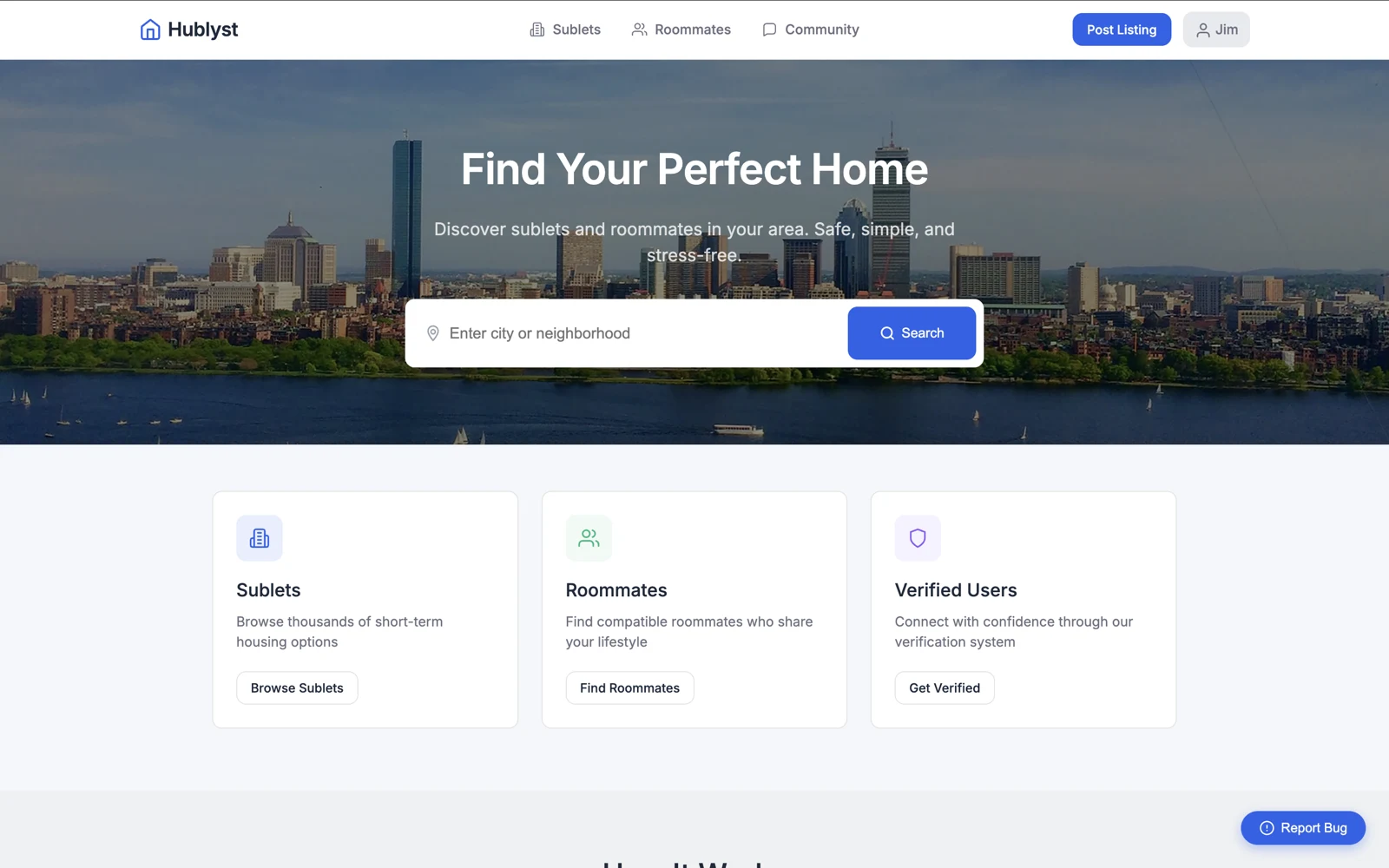 Hublyst marketplace landing page